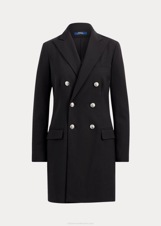 sort Kvinder Ralph Lauren dobbeltradet blazer i uld Z426B4760