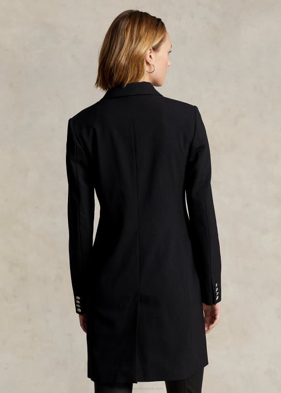 sort Kvinder Ralph Lauren dobbeltradet blazer i uld Z426B4760