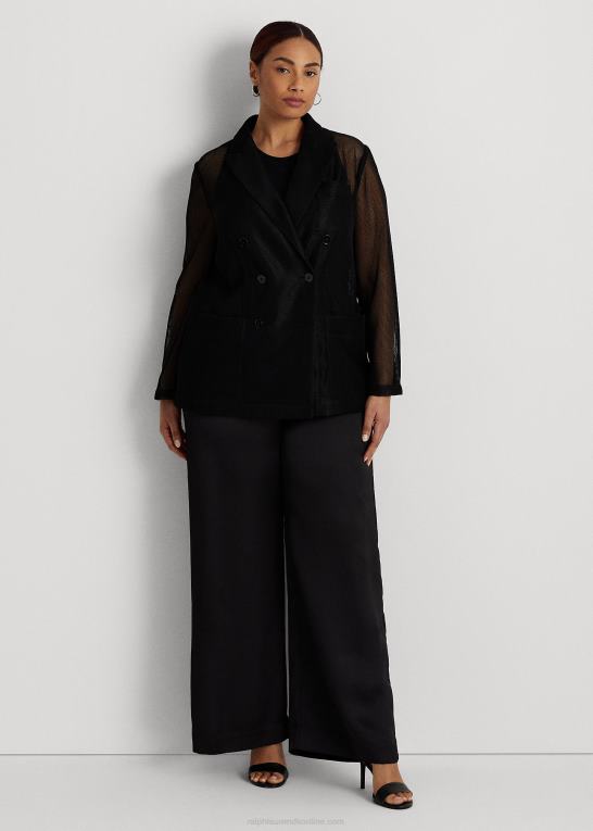 sort Kvinder Ralph Lauren dobbeltradet mesh blazer Z426B4541