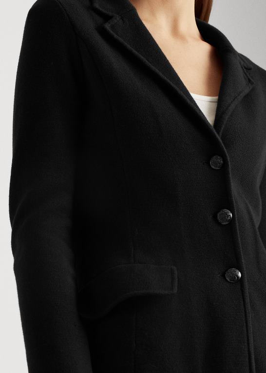 sort Kvinder Ralph Lauren kæmmet bomulds blazer Z426B4491