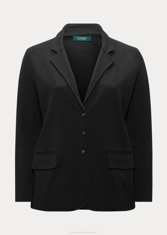 sort Kvinder Ralph Lauren kæmmet bomulds blazer Z426B4739