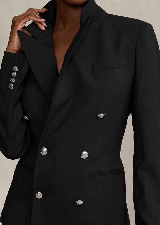 sort Kvinder Ralph Lauren stræk uld blazer Z426B9256