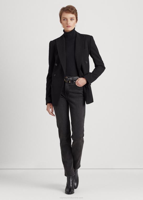 sort Kvinder Ralph Lauren uld crepe blazer Z426B4191