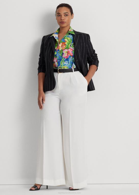 sort/creme Kvinder Ralph Lauren nålestribet blazer i hør Z426B4559