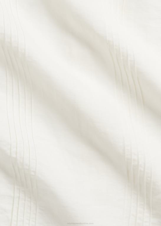 antik hvid Kvinder Ralph Lauren broderet bluse i hør-bomuld Z426B3615