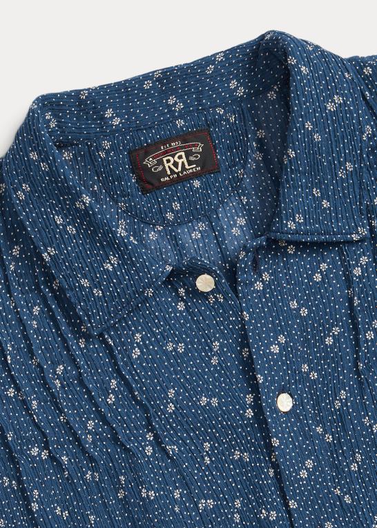 blå Kvinder Ralph Lauren blomstret krøllet voilebluse i bomuld Z426B3652