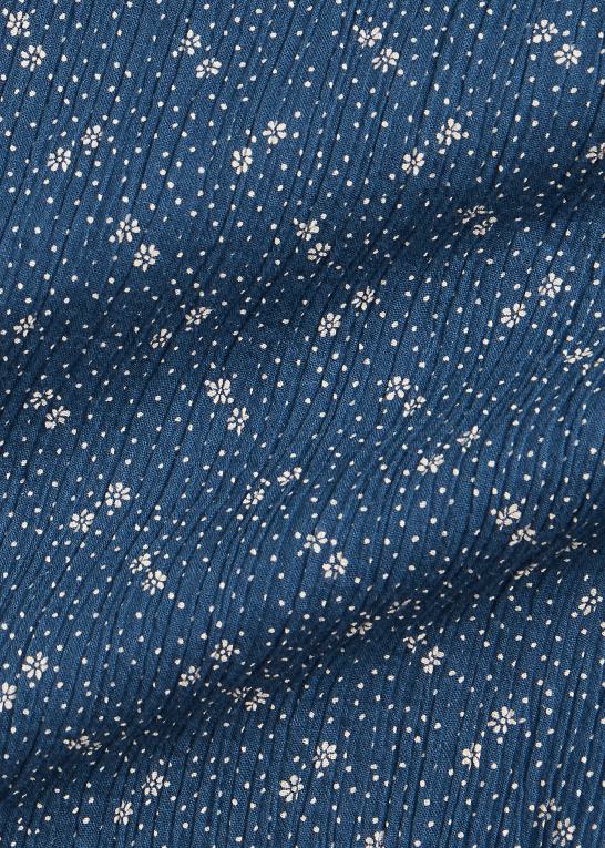 blå Kvinder Ralph Lauren blomstret krøllet voilebluse i bomuld Z426B3652