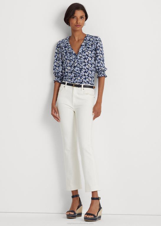 blå multi Kvinder Ralph Lauren blomstret crepe bluse Z426B4064