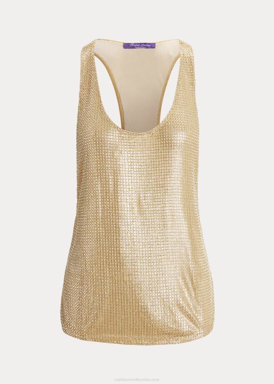 champagne Kvinder Ralph Lauren presling udsmykket tylbluse Z426B3553