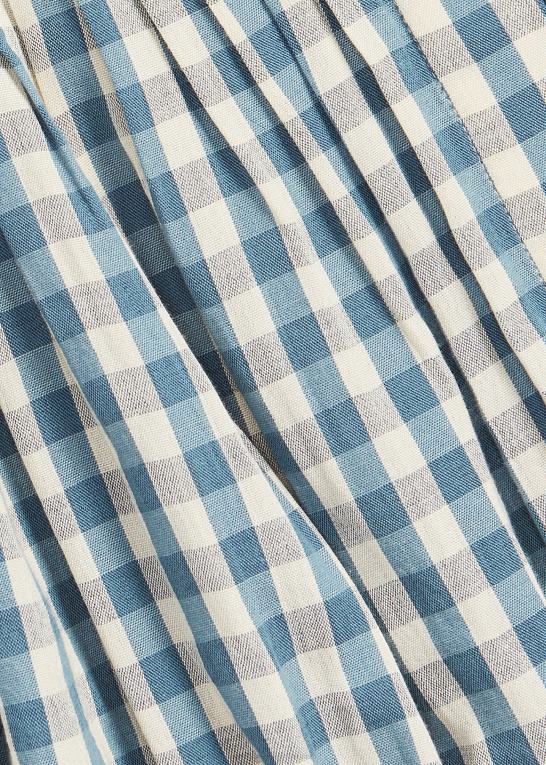 creme/blå Kvinder Ralph Lauren gingham voile peplum bluse Z426B3637