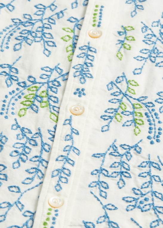 creme/multi Kvinder Ralph Lauren blomsterbroderet bluse i bomuld Z426B3644