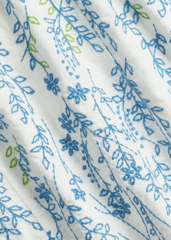 creme/multi Kvinder Ralph Lauren blomsterbroderet bluse i bomuld Z426B3644