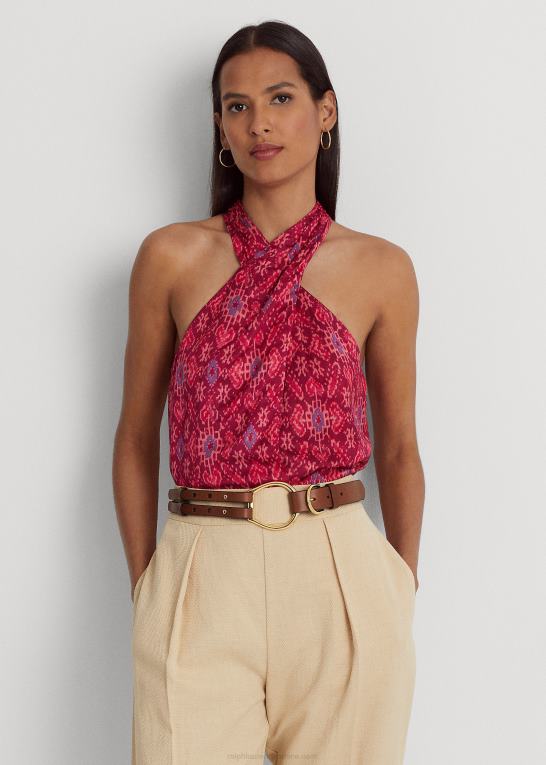 fuchsia multi Kvinder Ralph Lauren geo-print shantung grimebluse Z426B3814