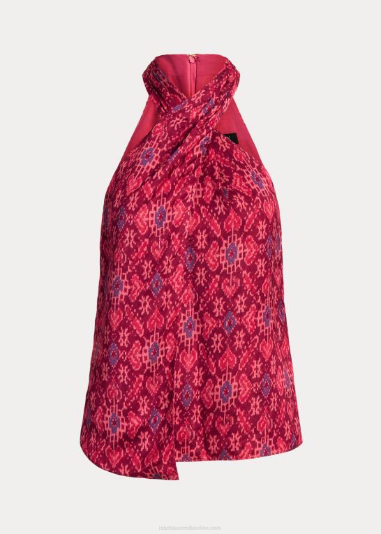 fuchsia multi Kvinder Ralph Lauren geo-print shantung grimebluse Z426B3814