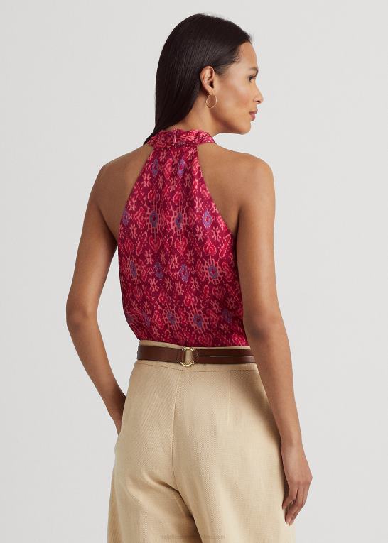 fuchsia multi Kvinder Ralph Lauren geo-print shantung grimebluse Z426B4301