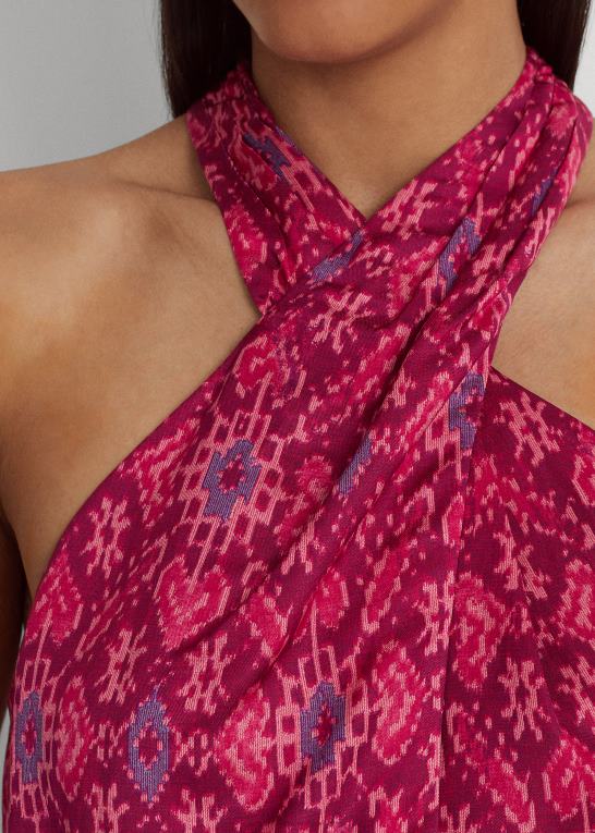 fuchsia multi Kvinder Ralph Lauren geo-print shantung grimebluse Z426B4301