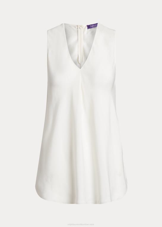 lux creme Kvinder Ralph Lauren gwinnett vasket satin bluse Z426B9266