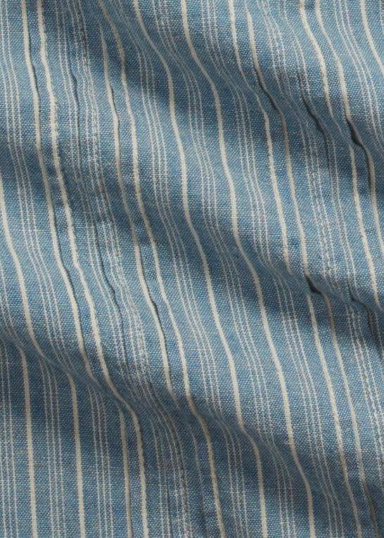 medium indigo/naturlig Kvinder Ralph Lauren stribet bluse med flæsekant Z426B3657
