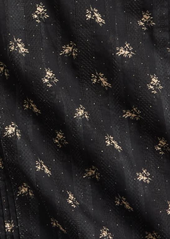 sort/creme Kvinder Ralph Lauren blomstret bomuldsjacquard ærmeløs bluse Z426B3629