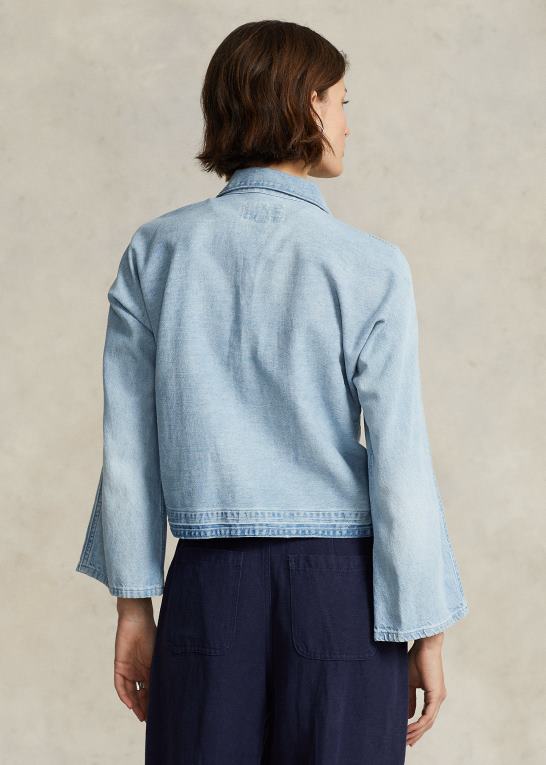 bavaro vask Kvinder Ralph Lauren afslappet pasform bomuld-hør twill top Z426B3026