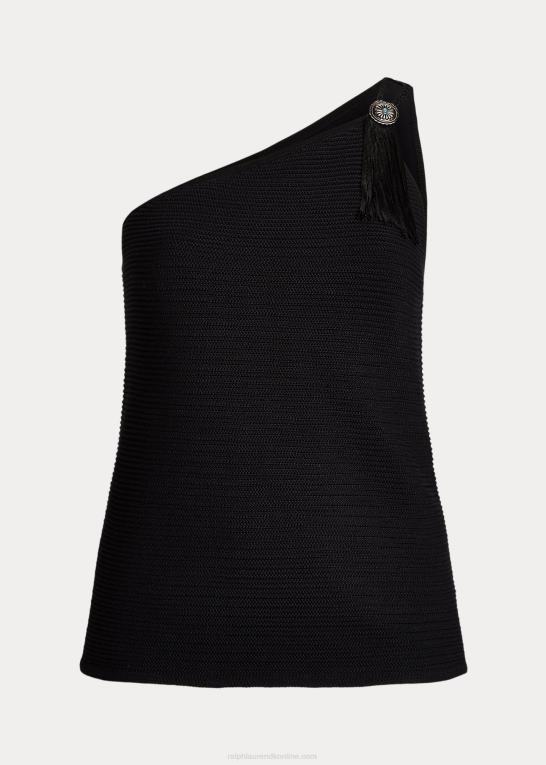 sort Kvinder Ralph Lauren en-skulder top i bomuldsblanding Z426B4769