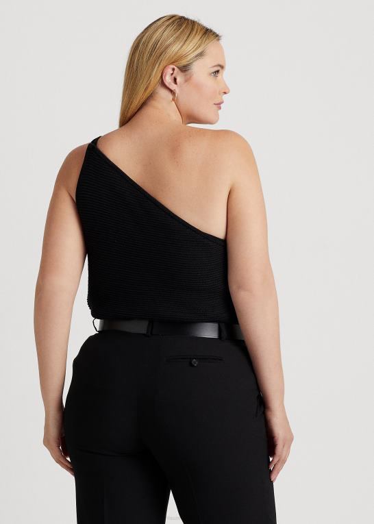 sort Kvinder Ralph Lauren en-skulder top i bomuldsblanding Z426B4769
