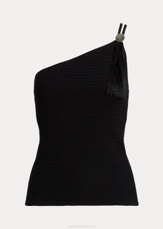 sort Kvinder Ralph Lauren en-skulder top i bomuldsblanding Z426B9509