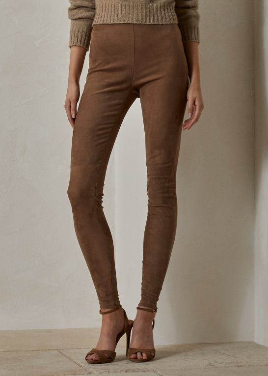Kvinder Ralph Lauren eleanora stretch lamme-ruskindsbukser Z426B4766