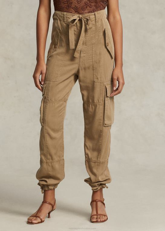Kvinder Ralph Lauren linned-blanding twill cargo bukser Z426B9199