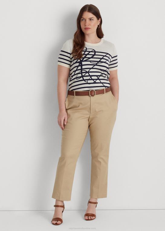 birkebrun Kvinder Ralph Lauren dobbeltsidet stretch bomuldsbukser Z426B4635