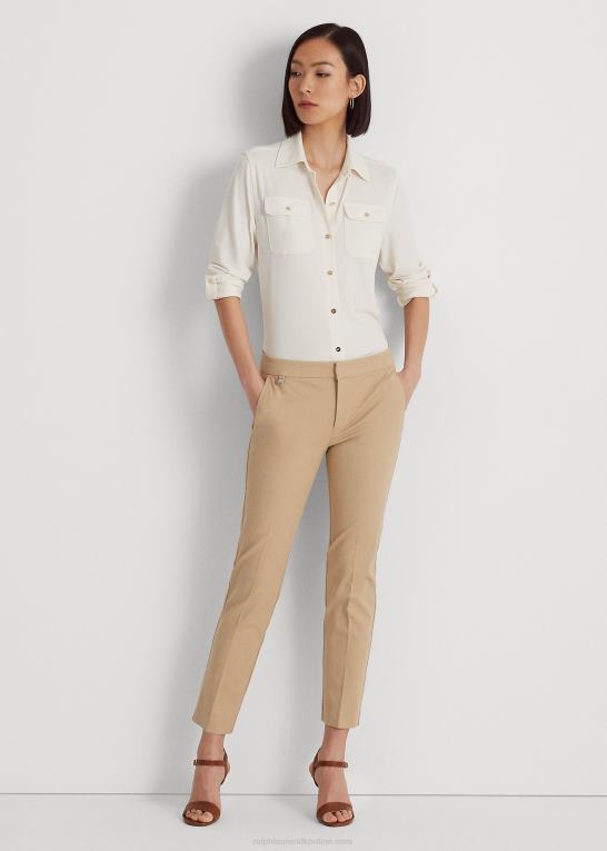 birkebrun Kvinder Ralph Lauren skinny bukser i stretch i bomuld Z426B4168