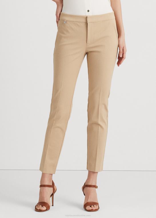 birkebrun Kvinder Ralph Lauren skinny bukser i stretch i bomuld Z426B4168