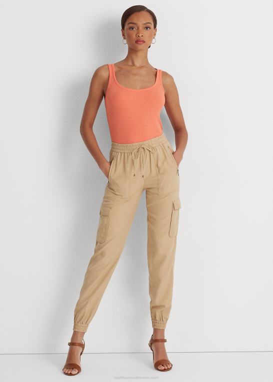 birkebrun Kvinder Ralph Lauren twill cargo ankelbukser Z426B4292