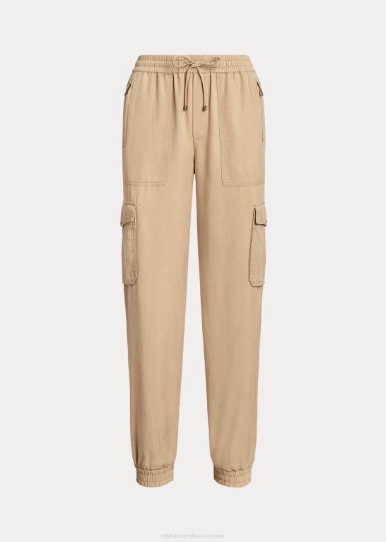 birkebrun Kvinder Ralph Lauren twill cargo ankelbukser Z426B4292