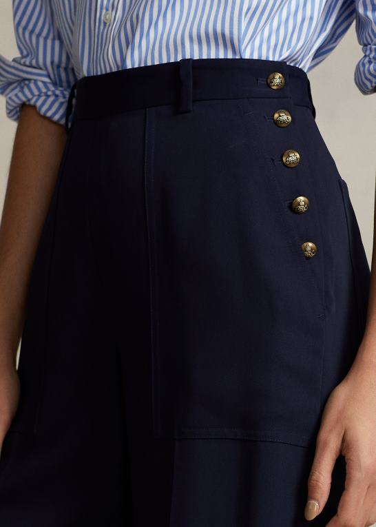 blæk Kvinder Ralph Lauren cady bukser med brede ben Z426B3041