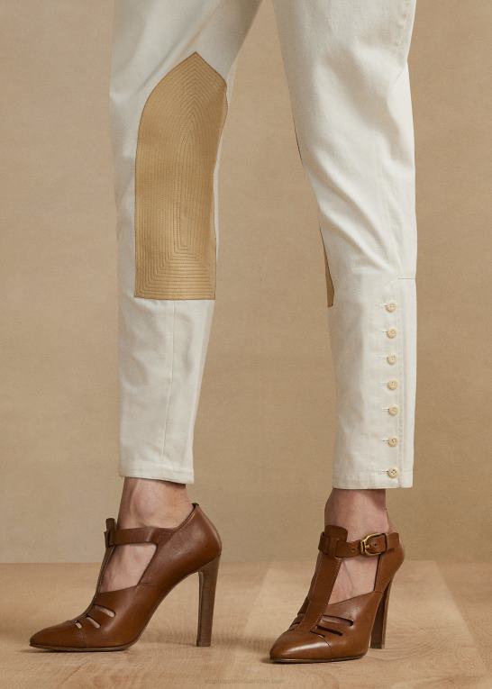 elfenben Kvinder Ralph Lauren jodhpurbukser i brently bomuld Z426B3559