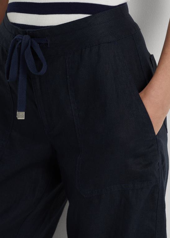 flåde Kvinder Ralph Lauren hørbukser med brede ben Z426B3965