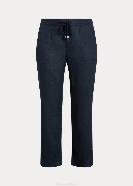 flåde Kvinder Ralph Lauren hørbukser med brede ben Z426B4665