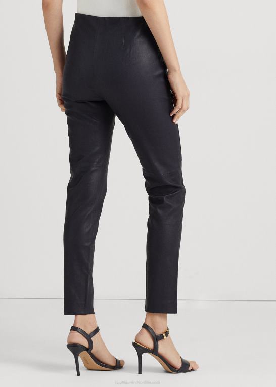 flåde Kvinder Ralph Lauren skinny ankelbukser i stretchlæder Z426B9558