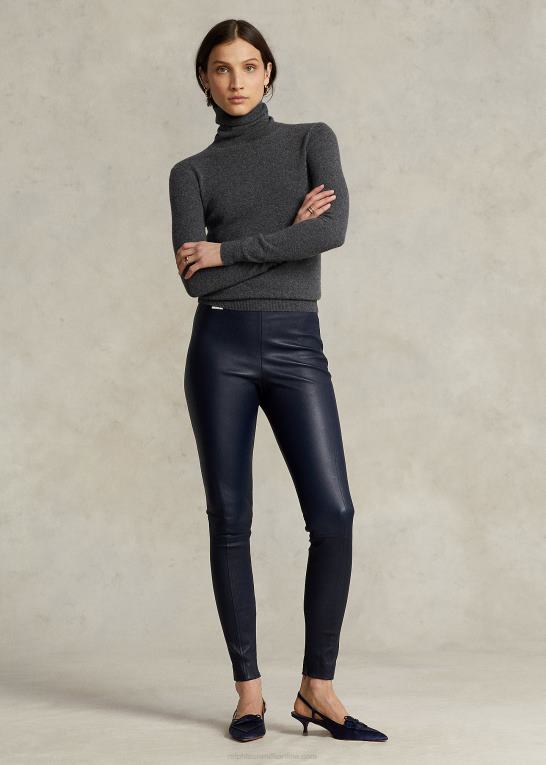 flåde Kvinder Ralph Lauren skinny bukser i læder Z426B3343