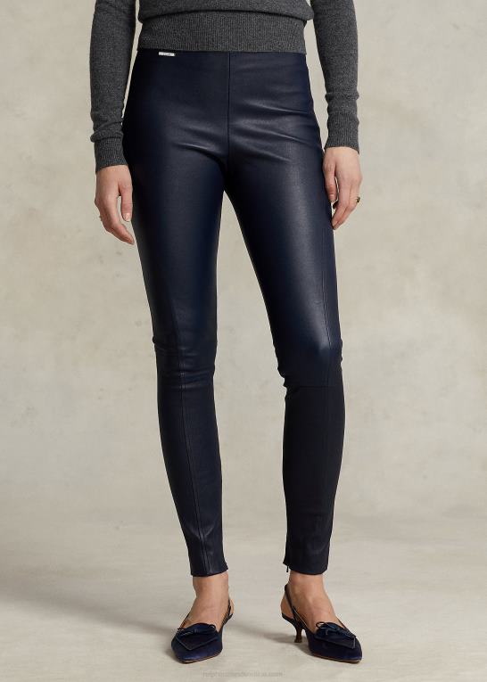 flåde Kvinder Ralph Lauren skinny bukser i læder Z426B3343
