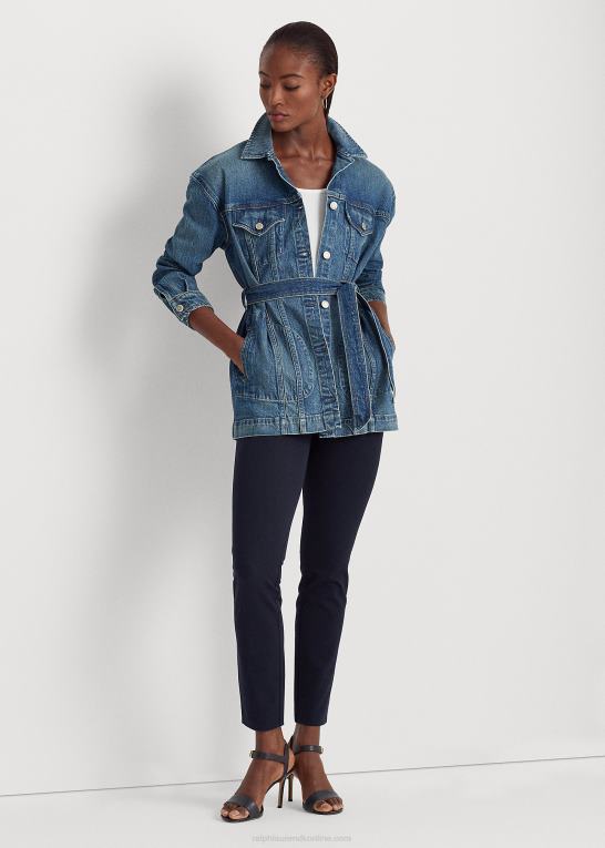 flåde Kvinder Ralph Lauren stræk twill skinny pant Z426B3806