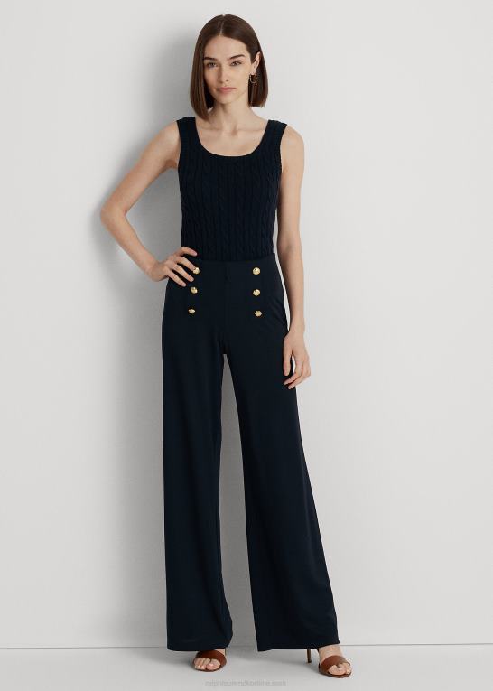 flåde Kvinder Ralph Lauren stretch jersey bukser med brede ben Z426B9157