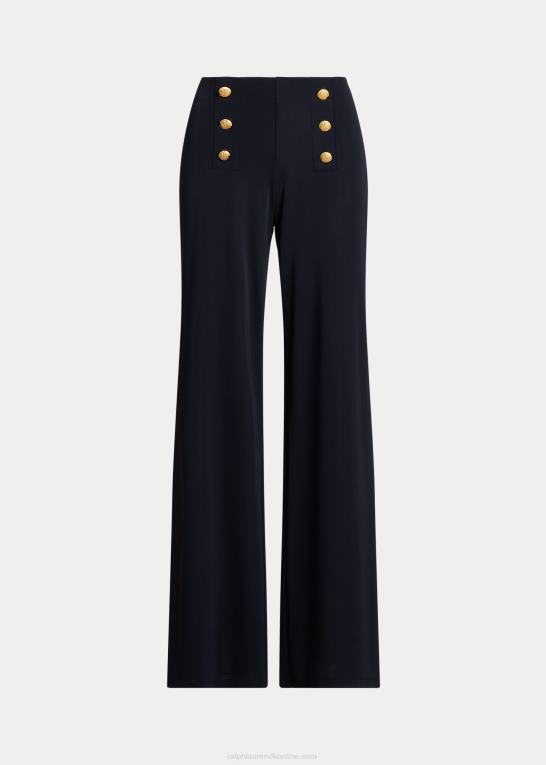 flåde Kvinder Ralph Lauren stretch jersey bukser med brede ben Z426B9157