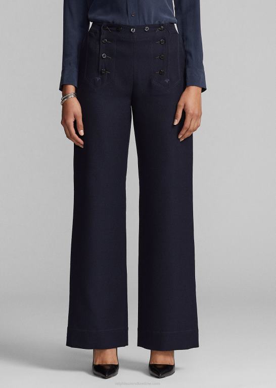 flåde Kvinder Ralph Lauren uld serge bukser Z426B3659