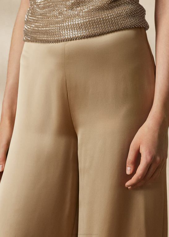 honning Kvinder Ralph Lauren daria vaskede satinbukser Z426B3537