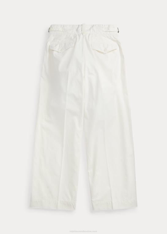 hvid Kvinder Ralph Lauren cropped poplin bukser med brede ben Z426B3664