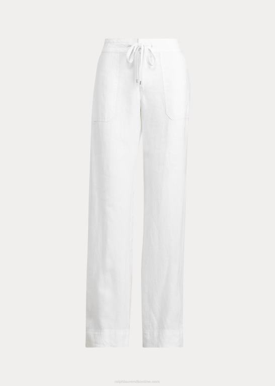 hvid Kvinder Ralph Lauren hørbukser med brede ben Z426B3964