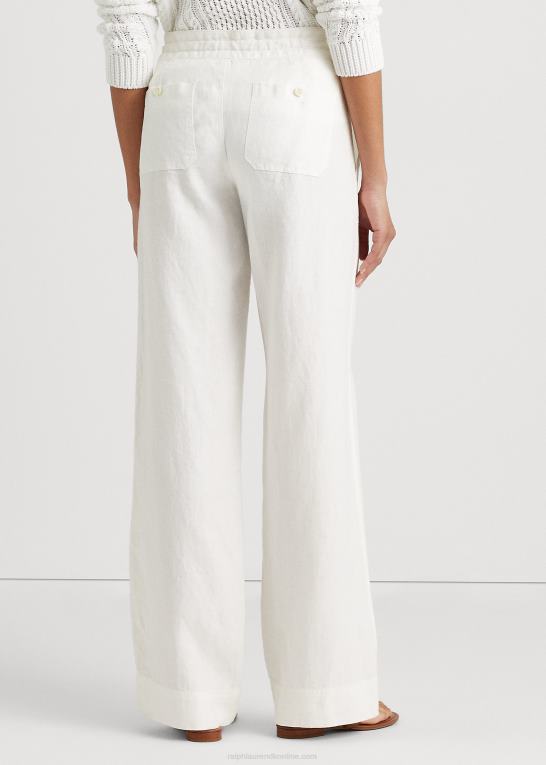 hvid Kvinder Ralph Lauren hørbukser med brede ben Z426B3964