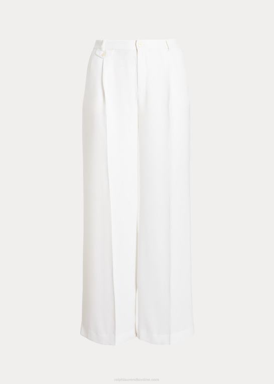 hvid Kvinder Ralph Lauren plisseret georgette bukser Z426B4805